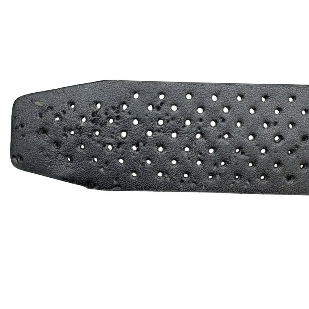Nike Black Perforated Reversible Ultralight Brushed Nickel Buckle Golf Belt L